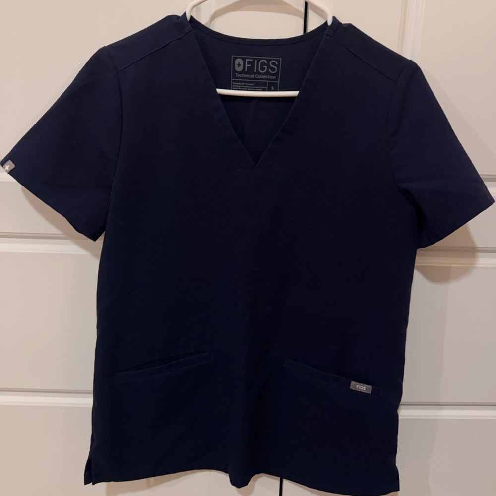 Figs Women's Navy Short Sleeve Top